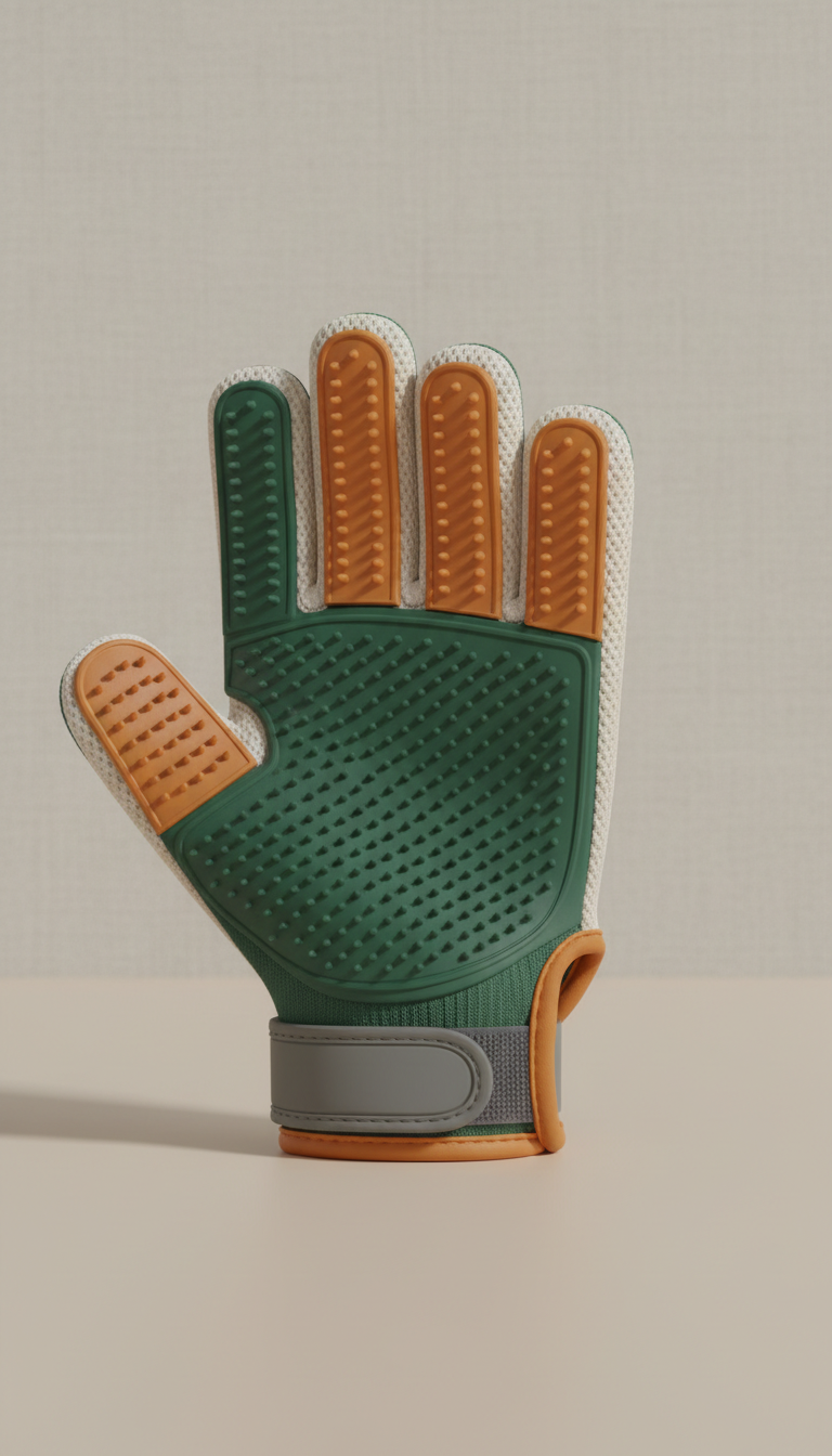 Ergonomic pet grooming glove